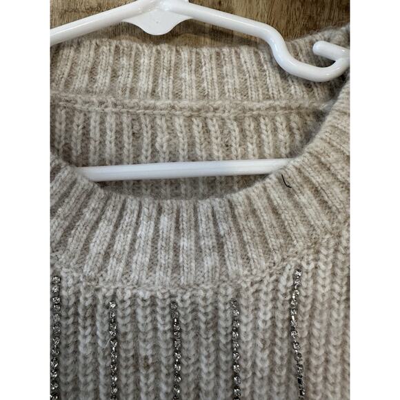 Women's Saint Laurent Cream Diamond Detail Short Sleeve Sweater Top Size S - Picture 7 of 10